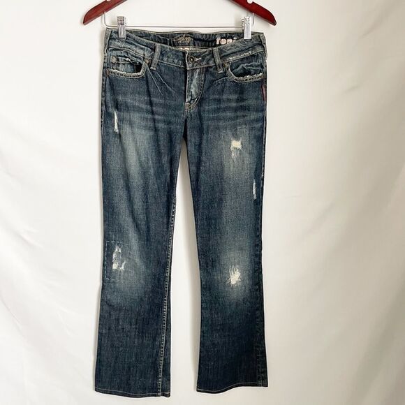 Silver Toni Jeans Boot Cut Distressed Size 27 - Picture 1 of 8